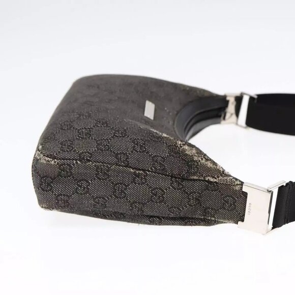 GUCCI GG Canvas Shoulder Bag Gray Silver - Picture 3 of 15